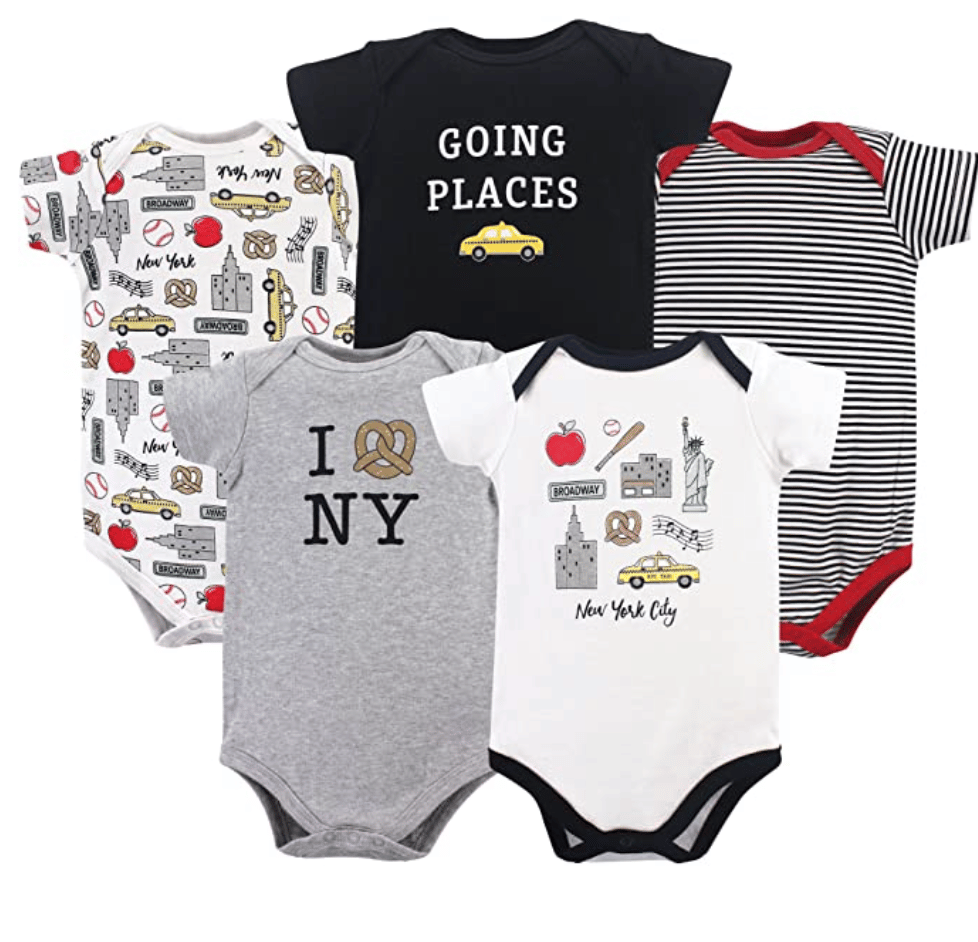 Baby cotton bodysuits NYC themed gifts