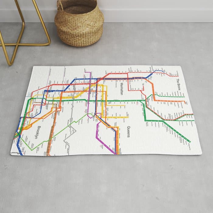 Unique NYC gifts - subway map rug