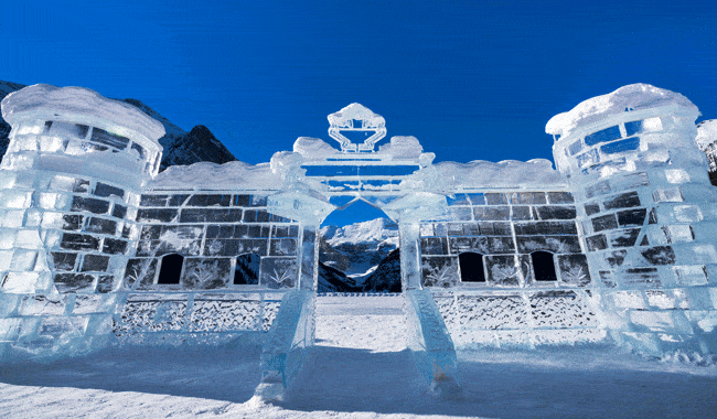 Best things to do in Banff in the winter is to ice skate on Lake Louise and see the ice sculptures