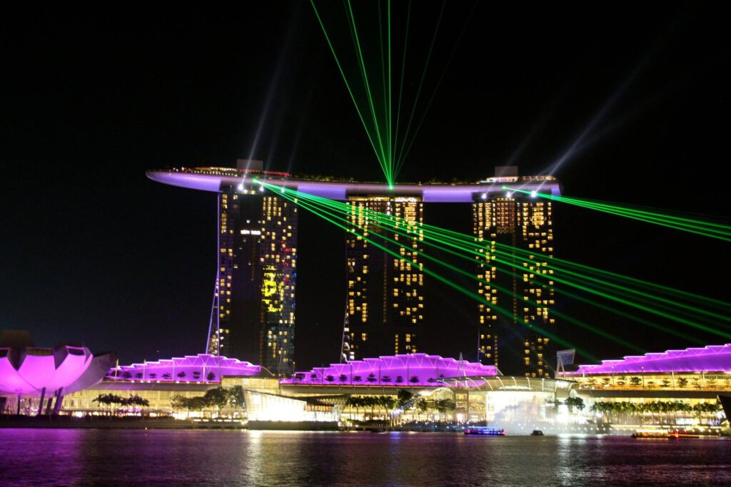 Marina Bay Sands evening light show