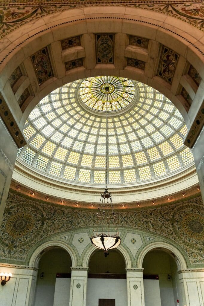 Chicago Cultural Center Preston Bradley Hall Tiffany Dome | what to do in Chicago for 3 days