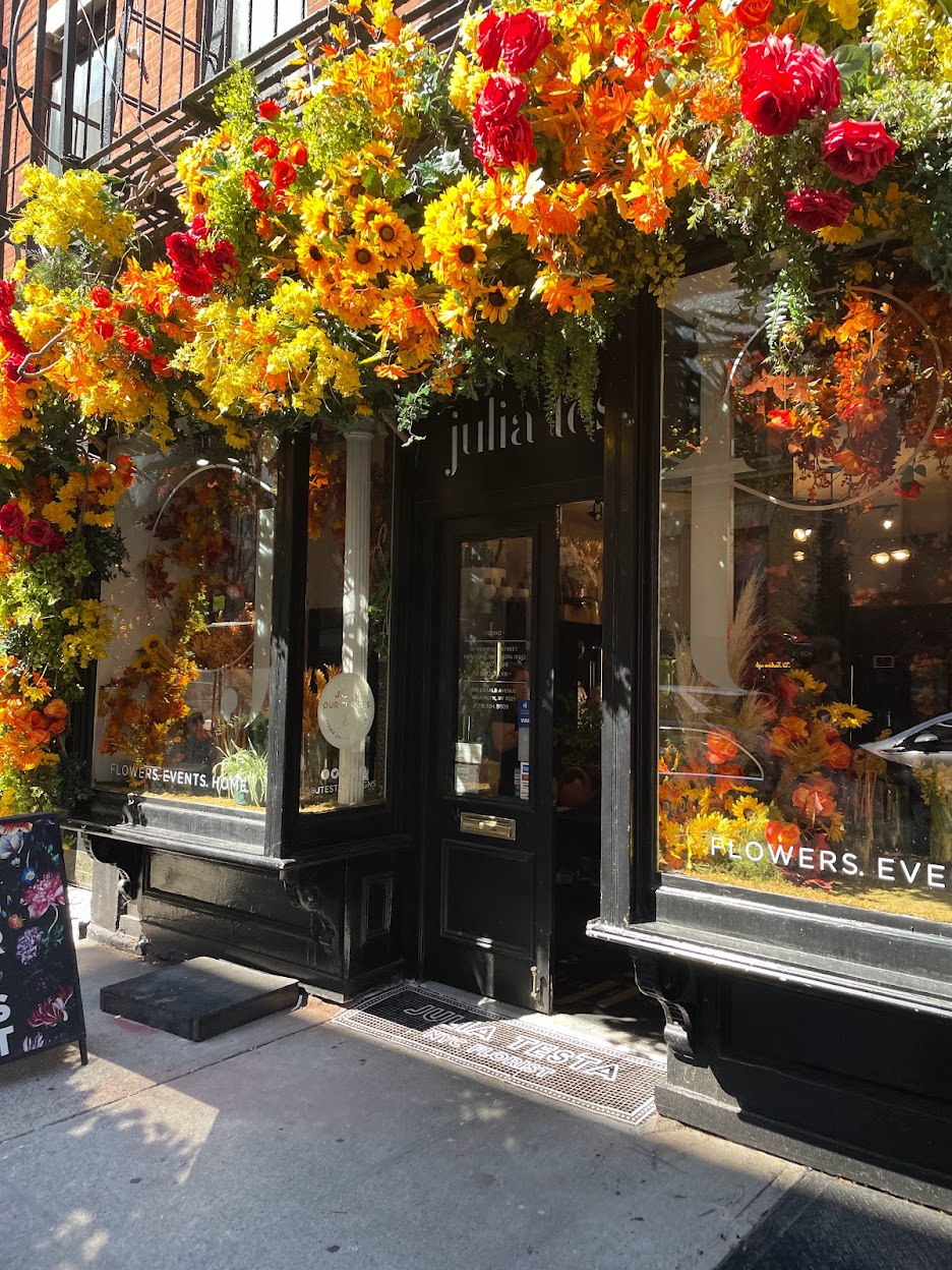 First time in New York City itinerary | flower displays on a store in Soho