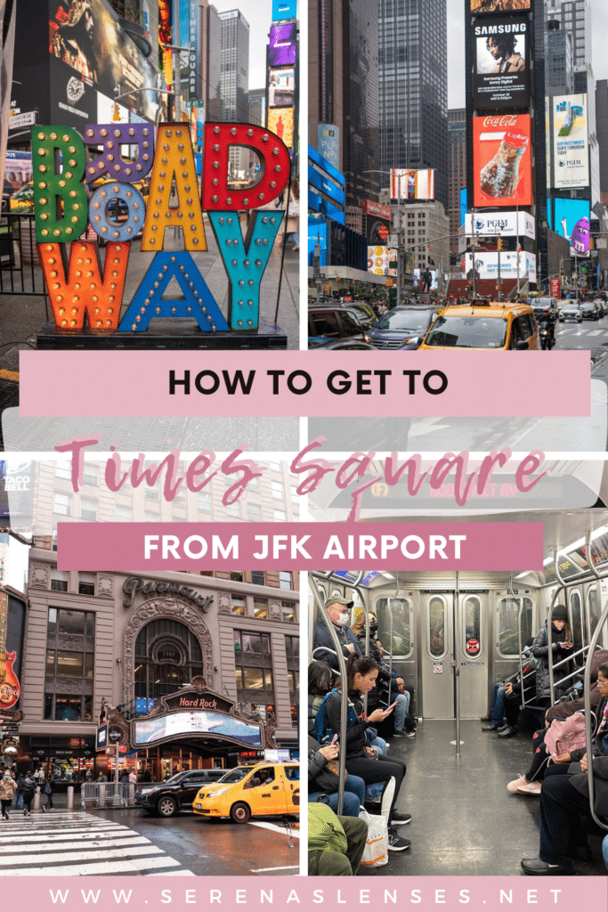 Pinterest Pin: How to get to Times Square from JFK airport