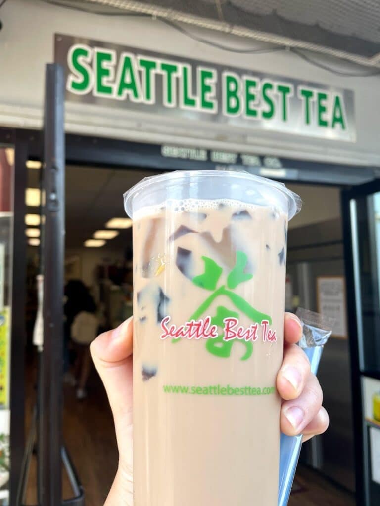 Milk tea in Seattle Chinatown - Seattle Best Tea